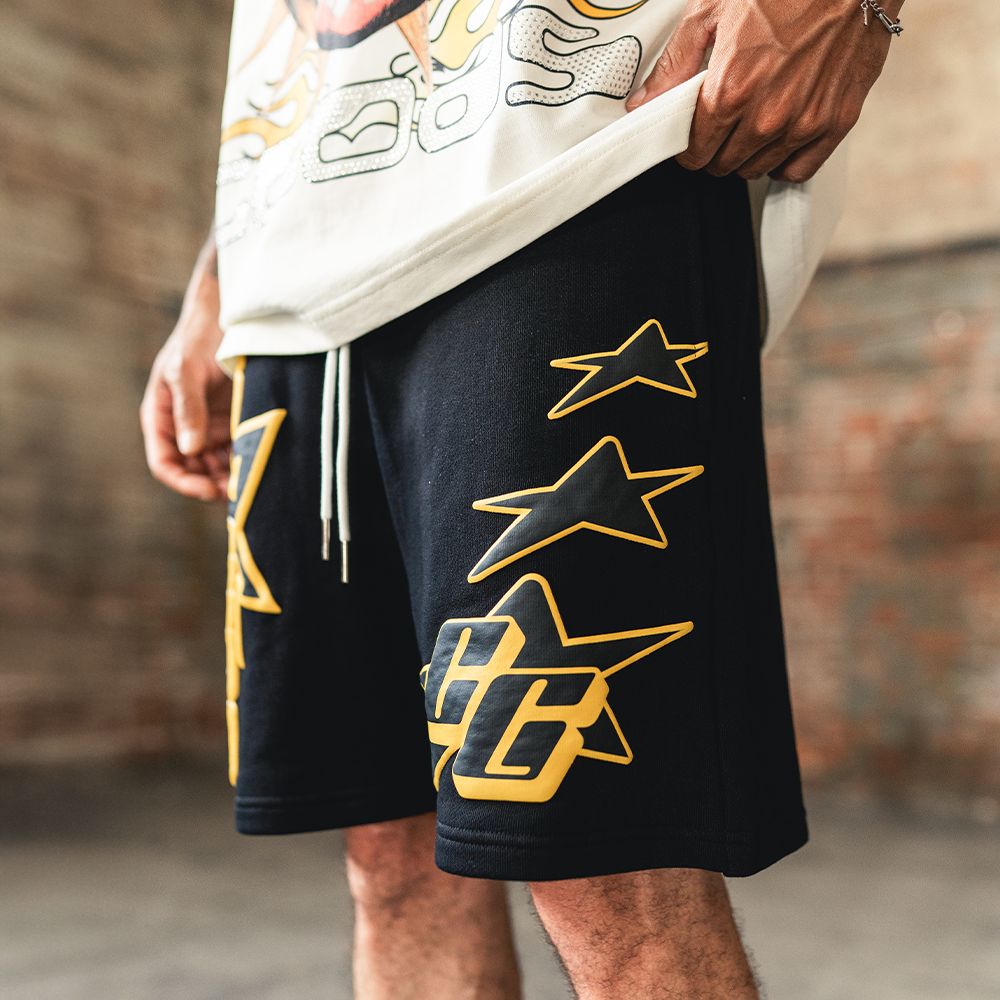 All Star Sweat Shorts (Black/Yellow)